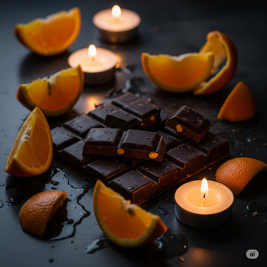 Bougie Chauffe-Plat CHOCOLAT NOIR / ORANGE