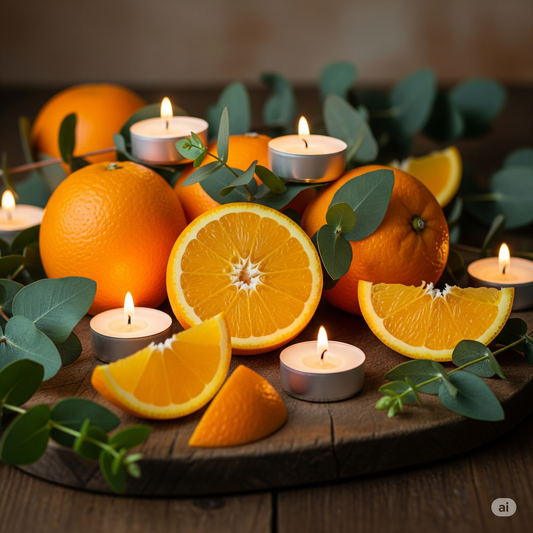Bougie Chauffe-Plat EUCALYPTUS / ORANGE